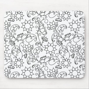 Tapis De Souris Motif floral de tournesol à colorier soi-même 