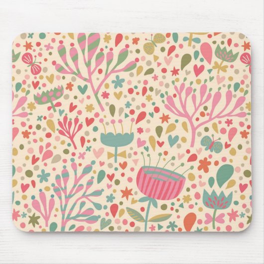 Tapis De Souris Motif floral lumineux (Devant)