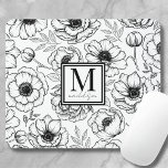 Tapis De Souris Motif floral Monogramme féminin personnalisé<br><div class="desc">Ajoutez une touche de sophistication à votre espace de travail avec cet élégant tapis de souris, doté d'un monogramme personnalisé et d'un nom encadré dans un détail carré chic. Le tapis de souris présente un magnifique motif botanique floral, apportant un sentiment de nature et ressort dans votre installation de bureau....</div>