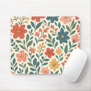Tapis De Souris Motif floral peint à la main – Botanique colorée