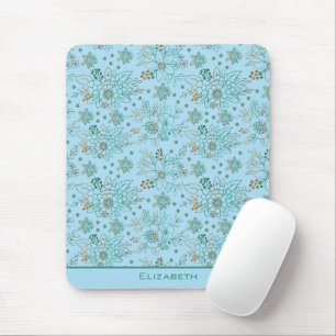 Tapis De Souris Motif Floral sans soudure avec nom personnalisé
