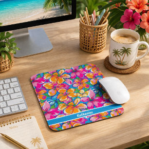 Tapis De Souris Motif floral tropical coloré
