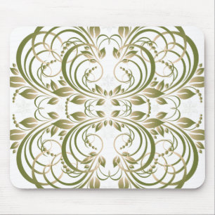 Tapis De Souris motif floral vert
