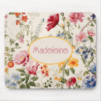 Tapis De Souris Motif floral vintage personnalisé