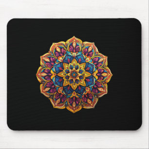 Tapis De Souris Motif floral zen mandala vibrant pour la méditatio