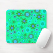 Tapis De Souris Motif Flower Power Vert Clair (Avec souris)
