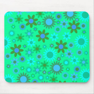 Tapis De Souris Motif Flower Power Vert Clair