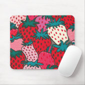 Tapis De Souris Motif Fraise (Avec souris)