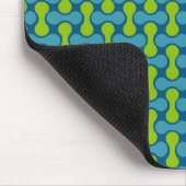 Tapis De Souris Motif géométrique Abstrait rétro en bleu et vert (Coin)