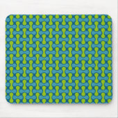 Tapis De Souris Motif géométrique Abstrait rétro en bleu et vert (Devant)