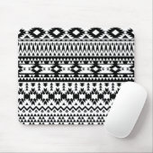 Tapis De Souris Motif géométrique Aztec noir et blanc (Avec souris)
