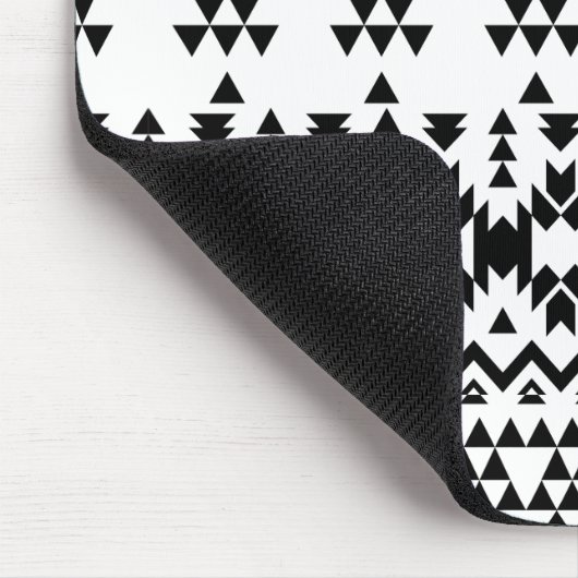 Tapis De Souris Motif géométrique Aztec noir et blanc (Coin)