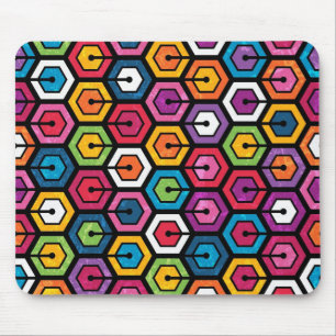 Tapis De Souris Motif géométrique coloré avec des hexagones