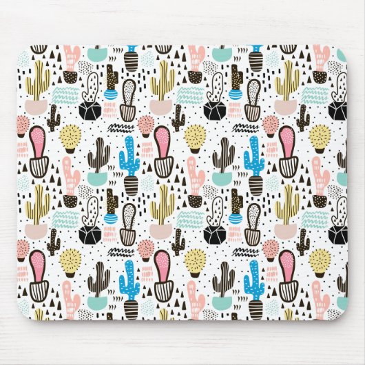 Tapis De Souris Motif géométrique de cactus moderne (Devant)