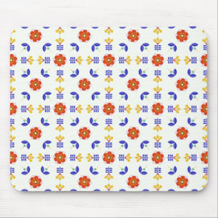 Tapis De Souris Motif géométrique de fleur au néon d'art popula