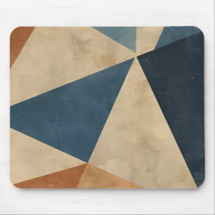 Tapis De Souris Motif géométrique en bleus, beiges et rouille