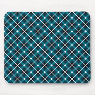 Tapis De Souris Motif géométrique en grille sarcelle et marine