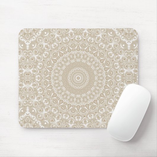 Tapis De Souris Motif géométrique Khaki Mandala (Avec souris)