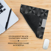 Tapis De Souris Motif géométrique moderne 3D Gradient Black Diaman