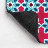 Tapis De Souris Motif géométrique moderne rouge et bleu clair (Coin)