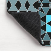 Tapis De Souris Motif géométrique Op Art tendance bleu et noir (Coin)