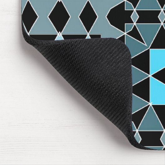 Tapis De Souris Motif géométrique Op Art tendance bleu et noir (Coin)