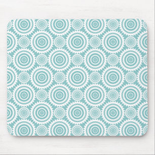 Tapis De Souris Motif géométrique pastel sarcelle et blanc