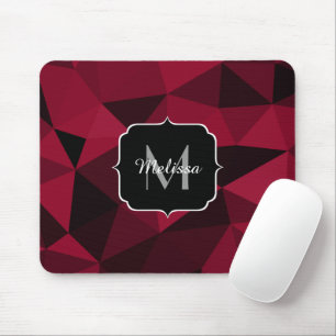 Tapis De Souris Motif géométrique rose magenta rouge noir Monogram