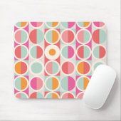 Tapis De Souris Motif géométrique rose orange (Avec souris)