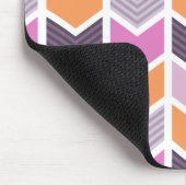 Tapis De Souris Motif géométrique rose pourpre orange de Chevron (Coin)