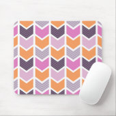 Tapis De Souris Motif géométrique rose pourpre orange de Chevron (Avec souris)