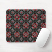 Tapis De Souris Motif géométrique rouge et noir (Avec souris)