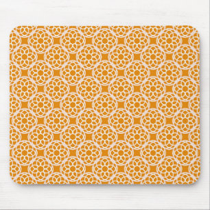 Tapis De Souris Motif géométrique sans couture orange blanc