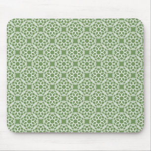 Tapis De Souris Motif géométrique sans couture vert sauge blanc