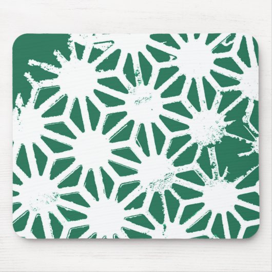 Tapis De Souris Motif géométrique vert et blanc (Devant)