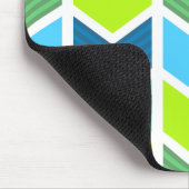 Tapis De Souris Motif géométrique vert et bleu moderne de Chevron (Coin)