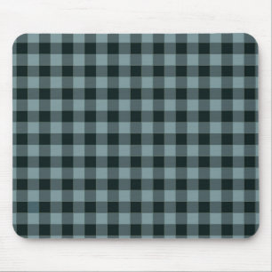 Tapis De Souris Motif Gingham à carreaux bleu noir