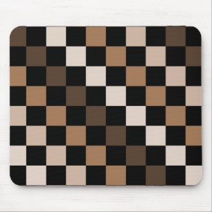 Tapis De Souris Motif Gingham à carreaux marron noir