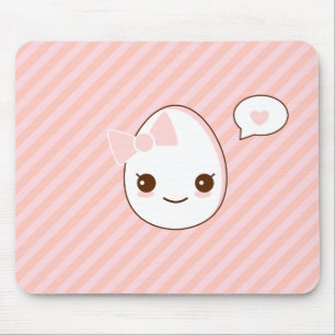 Tapis De Souris motif girly de rayures de rose d'oeufs d'epicute