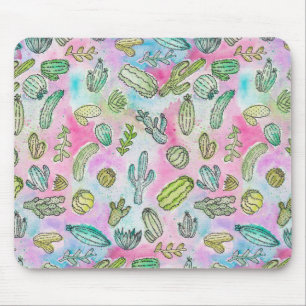 Tapis De Souris Motif Girly mignon de cactus d'été de peinture