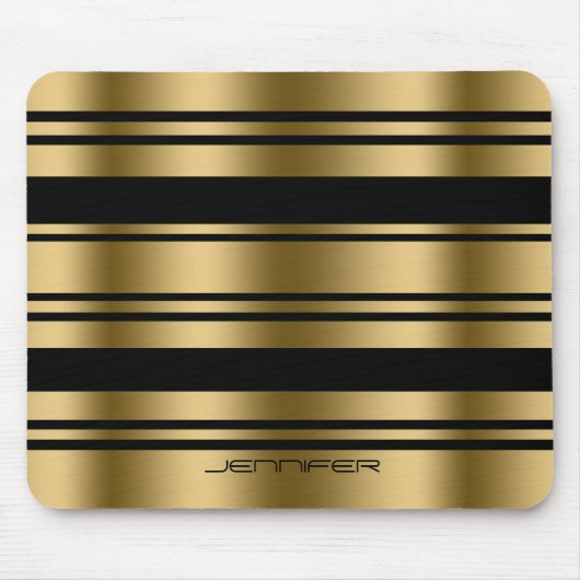 Tapis De Souris Motif Gold et Black Stripes (Devant)