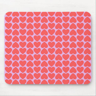 Tapis De Souris Motif grille de cœur rose rouge Y2K