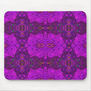 Tapis De Souris Motif Groovy Magenta et Noir Abstrait