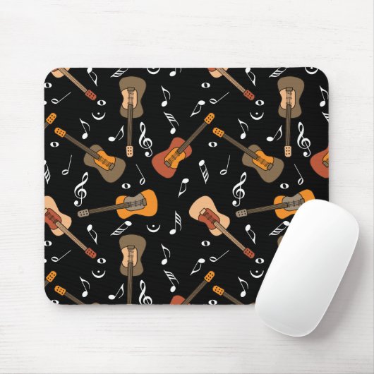 Tapis De Souris Motif Guitare Music Notes (Avec souris)