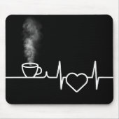 Tapis De Souris Motif Hearbeat avec Steaming Cup de café (Devant)