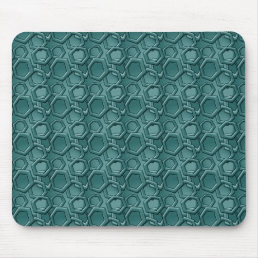 Tapis De Souris Motif Hexagon bleu (Devant)