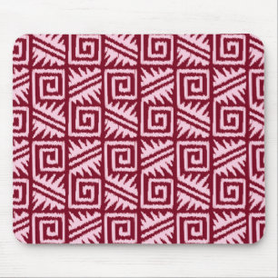 Tapis De Souris Motif Ikat Aztec - Bourgogne et rose