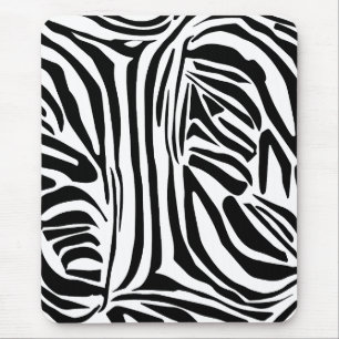 Tapis De Souris Motif Imprimé Zèbre Noir et Blanc Audacieux