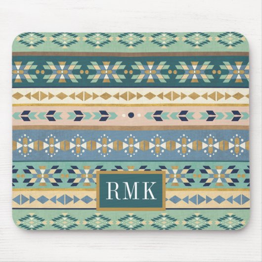 Tapis De Souris Motif indien extérieur d'étape | du monogramme | (Devant)