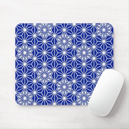 Tapis De Souris Motif japonais Asanoha - bleu cobalt (Avec souris)
